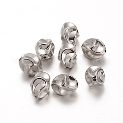 Ccb Kunststoff-Perlen, Twist, Platin Farbe, 16x12x12 mm, Bohrung: 1.5 mm
