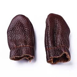 Fingerhut aus Leder, zum Schutz der Finger, Kokosnuss braun, 5.5~5.9x3 cm