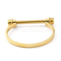304 brazalete de tornillo de barra en forma de D de acero inoxidable, brazalete de herradura grillete para hombres mujeres, dorado, diámetro interior: 1-7/8x2-3/8 pulgada (4.8x6 cm)