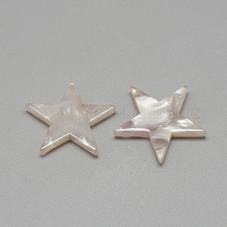 Pendenti in cellulosa acetato (resina), stella, lilla, 20.5x21x2.5mm, Foro: 1.5 mm