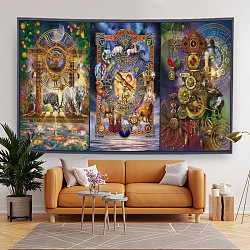 12 décors de décoration en polyester autel wiccan sorcellerie constellation, décoration de bannière de fond de photographie pour la décoration de la maison de fête, modèle de maison, 130x150mm
