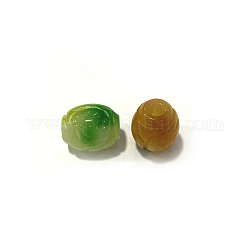 Natürliche Jade europäischen Perlen, Großloch perlen, gefärbt, Fass, 12x10 mm, Bohrung: 4 mm