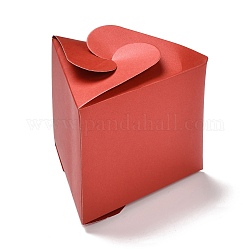 三角キャンディー紙箱  ソリッドカラーのギフト包装箱  結婚式のベビーシャワーのパーティーの好意のために  レッド  10.4x11.9x9cm