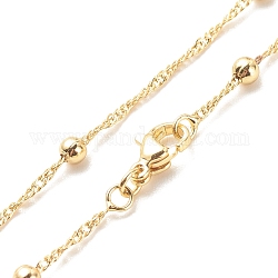 Collar de cadena satélite de latón para mujer., sin plomo y cadmio, real 18k chapado en oro, 17.13 pulgada (43.5 cm)