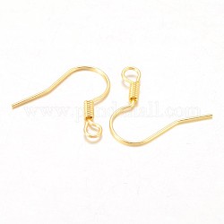 Ganci orecchino di Ferro, con anello orizzontale,  cadmio& piombo libero, oro, 17x17.5mm, Foro: 2 mm