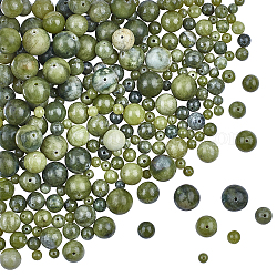 Olycraft 273pcs cuentas de jade de taiwán natural cuentas de roca verde 4mm 6mm 8mm 10mm 12mm cuentas de jaspe natural cuentas redondas de piedras preciosas sueltas piedra de energía para pulsera collar fabricación de joyas