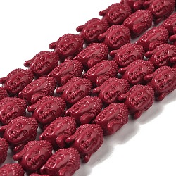 Synthetic Coral Beads Strands, Dyed, Buddha's Head, FireBrick, 18x14x13mm, Hole: 1.2mm, about 20pcs/strand, 14.57''(37cm)