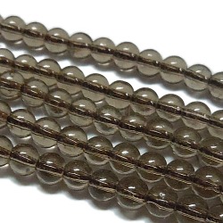 Synthetischen Rauchquarz Perlen Stränge, Runde, 4 mm, Bohrung: 0.8 mm, ca. 100 Stk. / Strang, 15.5 Zoll