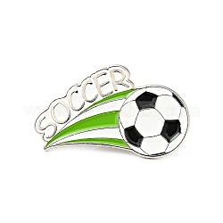 Эмалированная булавка на футбольную тематику, Значок сплава с платиновым покрытием для рюкзака, футбол шаблон, 18x31x1.5 мм