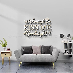 Pegatinas de pared acrílicas personalizadas, para la decoración de la sala de estar del hogar, palabra, plata, 400x400mm