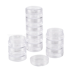 Contenedores de abalorios de plástico, redondo, 5 viales, aproximamente 3.9 cm de diámetro, 10.2cm de alto, capacidad: 10ml (0.34 fl. oz)