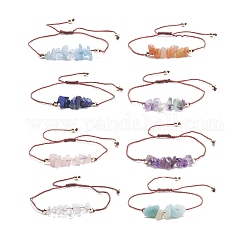 Braccialetto con perline di pietre preziose naturali e perline di ottone, braccialetto regolabile per le donne, diametro interno: 3/8~2-5/8 pollice (1.1~6.7 cm)