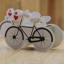 Coffrets cadeaux de mariage en papier kraft, vélo, kaki foncé, 10x3.5x6.8 cm