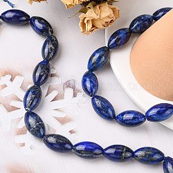 Chapelets de perles en lapis-lazuli naturel, ovale, 22.5~23x13mm, Trou: 1mm, Environ 18 pcs/chapelet, 15.94'' (40.5 cm)