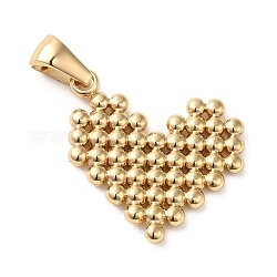 Oro placcato 304 pendenti in acciaio inox, ciondoli a bolle, cuore, 19x20x2mm, Foro: 5.5x3 mm