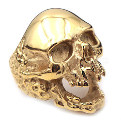 Титановые стальные кольца, череп, золотые, размер США 12 (21.4 мм)
