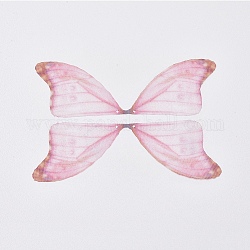Модные серьги своими руками, кулон из тюля, крыло бабочки, розовые, 58x19x0.1 мм, отверстие : 0.8 мм