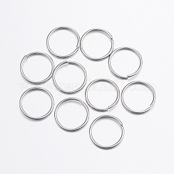 304 Edelstahl offenen Ringe springen, Edelstahl Farbe, 18 Gauge, 12x1 mm, Innendurchmesser: 10 mm