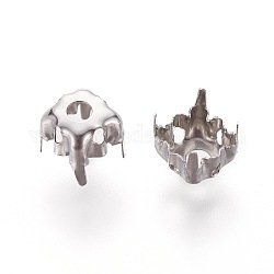 プロングのセッティングでステンレス鋼を縫う  ss22ダイヤモンド形状ラインストーンの爪のセッティング  フラットラウンド  ステンレス鋼色  トレイ：5mm  5.5x5.5mm