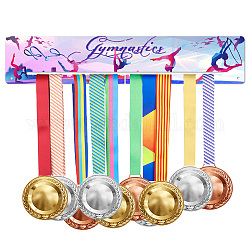 Medaillenhalter aus Acryl, Medaillen Display Kleiderbügel Rack, Medaillenhalter Rahmen, Rechteck, Gymnastik-Muster, 70x390x5 mm