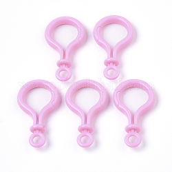Undurchsichtige einfarbige kugelförmige Kunststoff-Drucktor-Druckknopfverschlussbefunde, Perle rosa, 57.5x32x12 mm, Bohrung: 6 mm