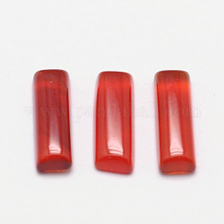 Rectángulo teñido de ágata natural de los cabuchones, rojo, 10x3x2mm