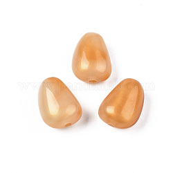 Perles acryliques opaques, Couleur de deux tons, avec de la poudre de paillettes, larme, Sandy Brown, 18x14x11mm, Trou: 2mm, environ 280 pcs/500 g