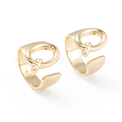 Anelli gemelli in ottone, anelli aperti, placcato di lunga durata, vero placcato oro 18k, letter.q, formato 6, 17mm