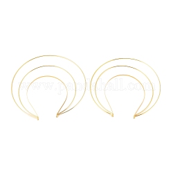 Fornituras de banda para el cabello de hierro, anillo triple, para lolita, accesorios de la corona, dorado, 220x220x5mm, diámetro interior: 150x121 mm