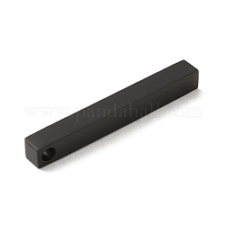 Placcatura ionica (ip) 304 ciondoli in acciaio inossidabile, rettangolo / bar, nero, 40x5x5mm, Foro: 3 mm