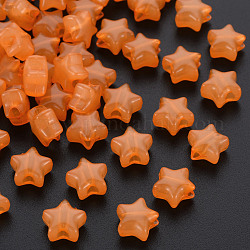 Perles en acrylique de gelée d'imitation, étoiles du nord, orange foncé, 9x9.5x5.5mm, Trou: 2.5mm, environ 2050 pcs/500 g