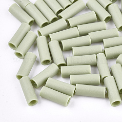 Gummiperlen, Tube, dunkles Seegrün, 12~12.5x4~4.5 mm, Bohrung: 3 mm, ca. 4000 Stk. / 500 g