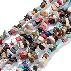 Natural & Synthetic Mixed Gemstone Beads Strands, Chip, 3~16x3~8mm, Hole: 0.7mm, 32.28''(82cm)