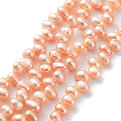 Fili di perle di perle d'acqua dolce coltivate naturali, riso, peachpuff, 6.5~8x5~5.5mm, Foro: 0.5 mm, circa 72pcs/filo, 13.82'' (35.1 cm)