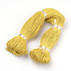 Cordón de algodón encerado, oro, 1mm, aproximadamente 360 yarda / paquete (330 m / paquete)