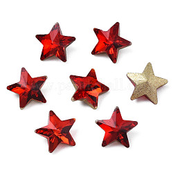 Cabochons de strass en verre, accessoires nail art de décoration, facette, étoiles du nord, rouge, 7.5x8x3.5mm