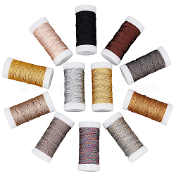 PH PandaHall 252 Yards 0.8mm Metallic Cord Gold Twine String Metallic Bakers Twine Hanging Cord Thread for Gift Wrapping Tinsel Friendship Bracelet Jewelry Making 12 Colors