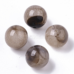 Perles en acrylique transparentes craquelées, ronde, burlywood, 14x13mm, Trou: 3mm, environ 320 pcs/500 g