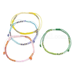 Geflochtene Perlenarmbänder aus Glassamen, verstellbare Armband, Mischfarbe, Innendurchmesser: 2-1/8~3-1/2 Zoll (5.5~9 cm)