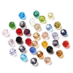 Perles d'imitation cristal autrichien, grade AAA, facetté (32 facettes), ronde, couleur mixte, 6mm, Trou: 0.7~0.9mm