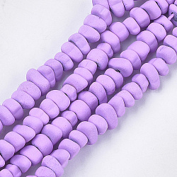 Spray Painted Non-magnetic Synthetic Hematite Beads Strands, Chips, Lilac, 5~9x5~6x3~4mm, Hole: 0.8mm, about 106~112pcs/strand, 15.3 inch