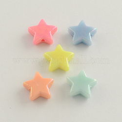 Perles en acrylique plaquées de couleur AB, étoiles du nord, couleur mixte, 14x14x5mm, Trou: 2mm, environ 1080 pcs/500 g