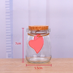 Contenitori per budino in vetro con coperchio in sughero, bottiglie dei desideri barattoli di vetro per bomboniere, chiaro, 5.5x7cm, capacità: 100 ml (3.38 fl. oz)