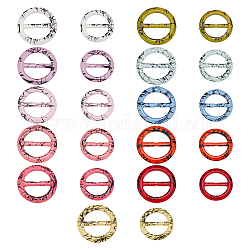 NBEADS 22 Pcs 22 Colors Tee Shirt Clips, Flat Round Slides Shirt Knot Scarf Clip Ring Clasp Clip Ring for Scarf T-Shirt Belt Clip Ring Garment Accessories