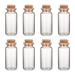 Contenitori perline vaso di vetro, con tappo di sughero, bottiglia di desiderio, chiaro, 22x62mm, collo di bottiglia: 15mm di diametro, capacità: 15 ml (0.5 fl. oz)
