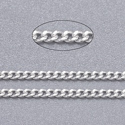 真鍮ツイストチェーン  カーブチェーン  ダイヤモンドカット  ハンダ付け  多面カット  スプールで  カドミウムフリー＆鉛フリー  銀色のメッキ  1.5x1x0.35mm  約301.83フィート（92m）/ロール