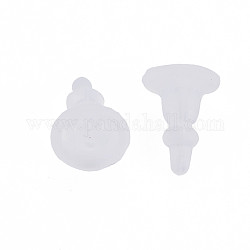 Auricolari in silicone, schienali orecchino, per fare orecchini orecchino, chiaro, 11x8x8mm, Foro: 0.7 mm