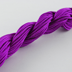 Fil de nylon, cordon de bijoux en nylon pour la fabrication de bracelets tissés , violet foncé, 1mm, environ 26.24 yards (24m)/paquet, 10 faisceaux / sac, environ 262.46 yards (240 m)/sac