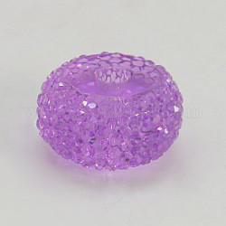 Resin Beads, Rondelle, Violet, 12x7mm, Hole: 1.5mm