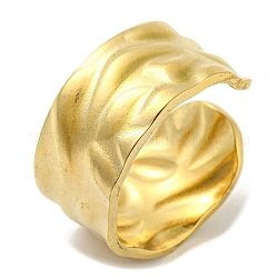 304 anello a polsino aperto in acciaio inossidabile, anelli a fascia larga testurizzati, oro, diametro interno: 18mm